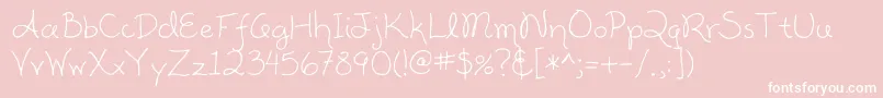 Alisha-fontti – valkoiset fontit vaaleanpunaisella taustalla