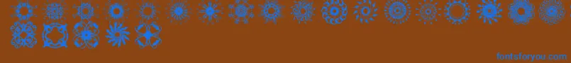 Rosette110621-Schriftart – Blaue Schriften auf braunem Hintergrund