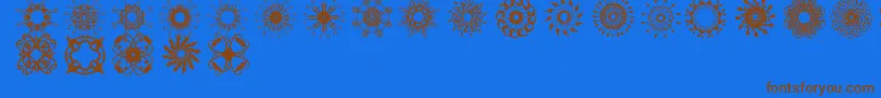 Rosette110621-fontti – ruskeat fontit sinisellä taustalla
