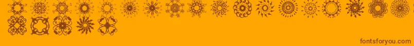 Police Rosette110621 – polices brunes sur fond orange