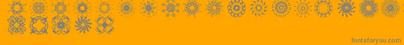 Rosette110621-Schriftart – Graue Schriften auf orangefarbenem Hintergrund