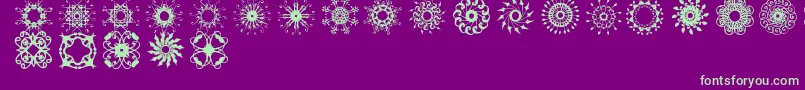 Rosette110621 Font – Green Fonts on Purple Background