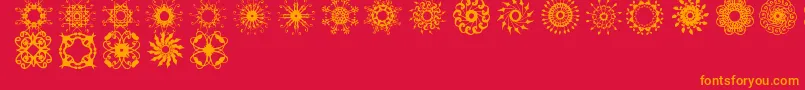 Rosette110621 Font – Orange Fonts on Red Background