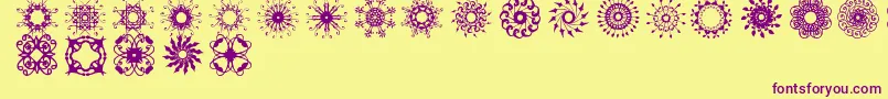 Rosette110621 Font – Purple Fonts on Yellow Background