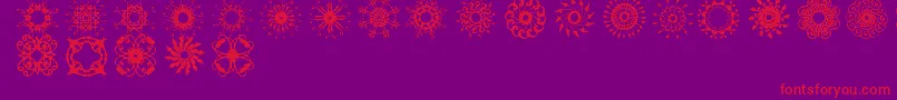 Rosette110621-Schriftart – Rote Schriften auf violettem Hintergrund