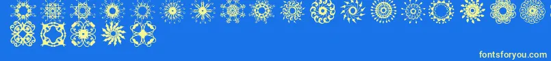 Rosette110621 Font – Yellow Fonts on Blue Background