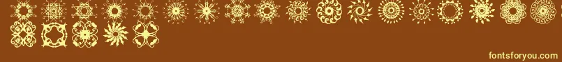 Rosette110621 Font – Yellow Fonts on Brown Background