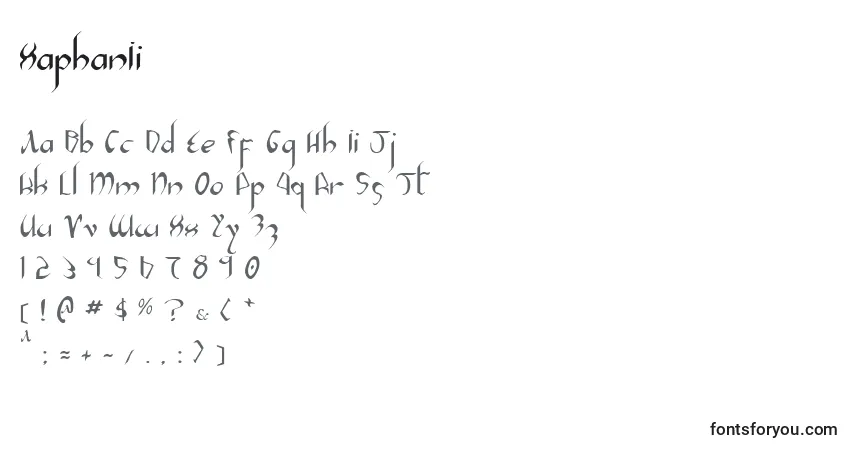 Schriftart XaphanIi – Alphabet, Zahlen, spezielle Symbole