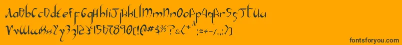 XaphanIi-Schriftart – Schwarze Schriften auf orangefarbenem Hintergrund