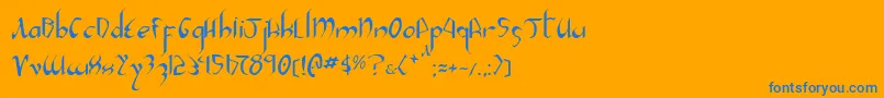フォントXaphanIi – オレンジの背景に青い文字