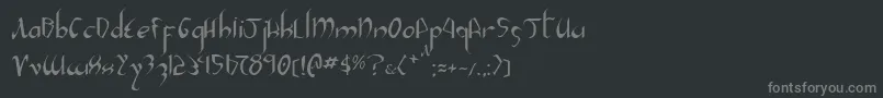 フォントXaphanIi – 黒い背景に灰色の文字