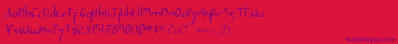 XaphanIi-Schriftart – Violette Schriften auf rotem Hintergrund