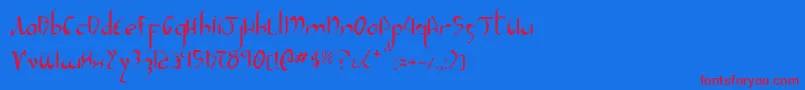 XaphanIi Font – Red Fonts on Blue Background