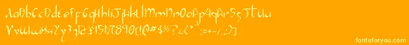 XaphanIi-Schriftart – Gelbe Schriften auf orangefarbenem Hintergrund