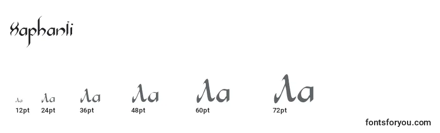 Размеры шрифта XaphanIi