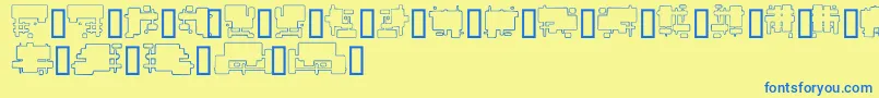 Fonte FutureBoxes – fontes azuis em um fundo amarelo