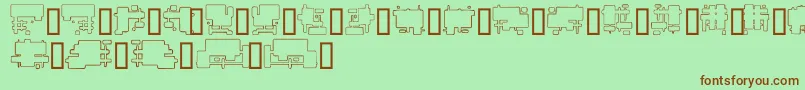 フォントFutureBoxes – 緑の背景に茶色のフォント