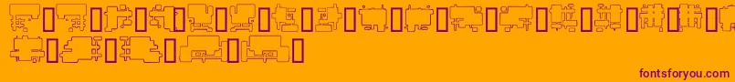 フォントFutureBoxes – オレンジの背景に紫のフォント