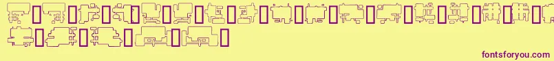 FutureBoxes-Schriftart – Violette Schriften auf gelbem Hintergrund