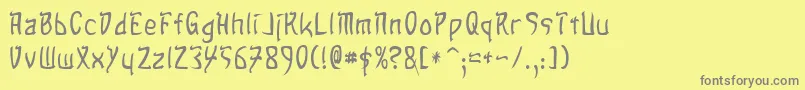 フォントSandsOfFireNormal – 黄色の背景に灰色の文字