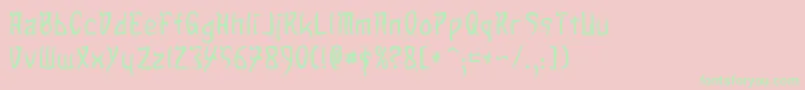 SandsOfFireNormal Font – Green Fonts on Pink Background