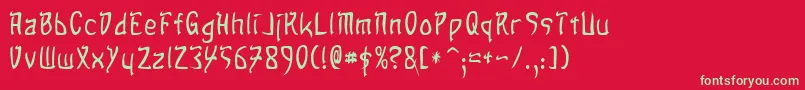 フォントSandsOfFireNormal – 赤い背景に緑の文字