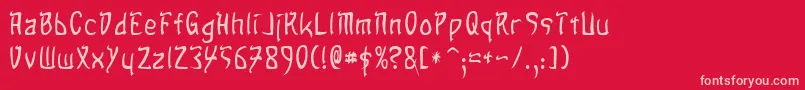 SandsOfFireNormal Font – Pink Fonts on Red Background