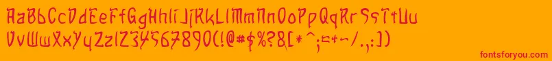 Шрифт SandsOfFireNormal – красные шрифты на оранжевом фоне