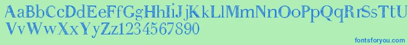 Anakatrinatan Font – Blue Fonts on Green Background
