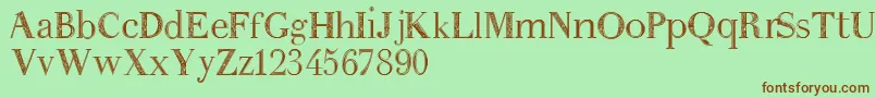 Шрифт Anakatrinatan – коричневые шрифты на зелёном фоне
