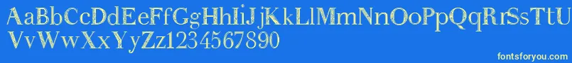 Anakatrinatan Font – Yellow Fonts on Blue Background