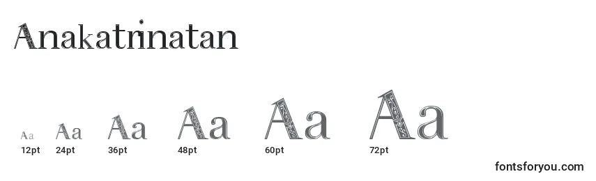 Размеры шрифта Anakatrinatan