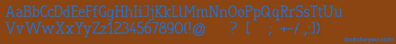 TrueboSerif Font – Blue Fonts on Brown Background