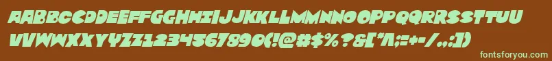 Zounderkiteital Font – Green Fonts on Brown Background