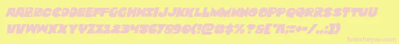 Zounderkiteital-fontti – vaaleanpunaiset fontit keltaisella taustalla
