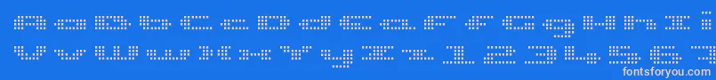 UpTinyLcdFourLight Font – Pink Fonts on Blue Background