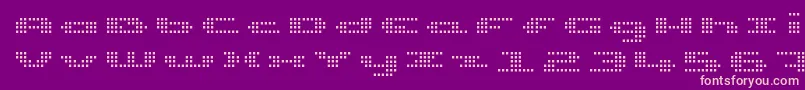 UpTinyLcdFourLight Font – Pink Fonts on Purple Background