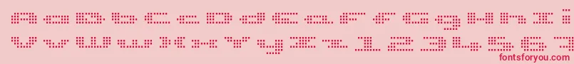 UpTinyLcdFourLight Font – Red Fonts on Pink Background