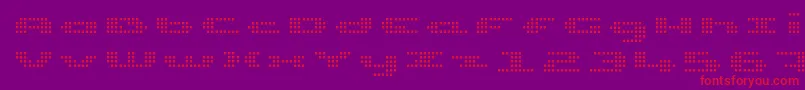 UpTinyLcdFourLight Font – Red Fonts on Purple Background