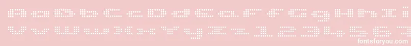 UpTinyLcdFourLight Font – White Fonts on Pink Background