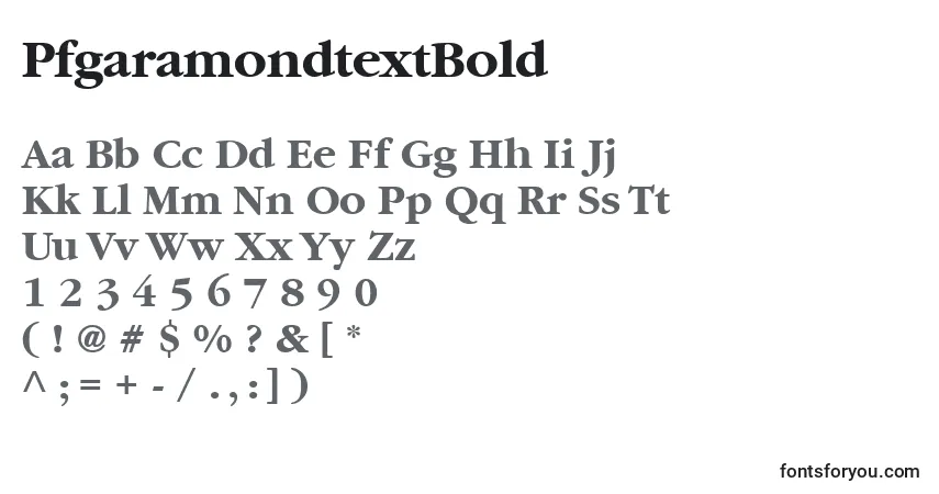 Fuente PfgaramondtextBold - alfabeto, números, caracteres especiales