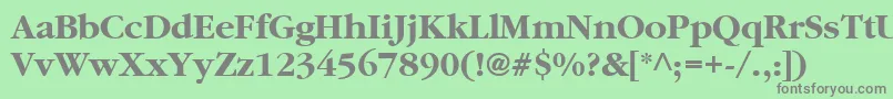 フォントPfgaramondtextBold – 緑の背景に灰色の文字