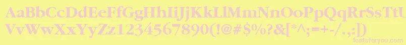 PfgaramondtextBold Font – Pink Fonts on Yellow Background