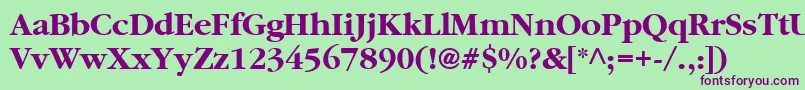 PfgaramondtextBold Font – Purple Fonts on Green Background