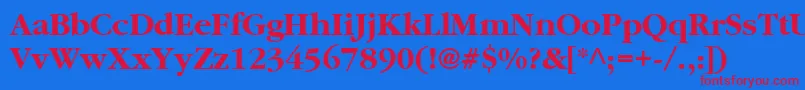 PfgaramondtextBold Font – Red Fonts on Blue Background