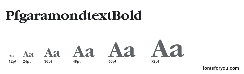 Tamanhos de fonte PfgaramondtextBold
