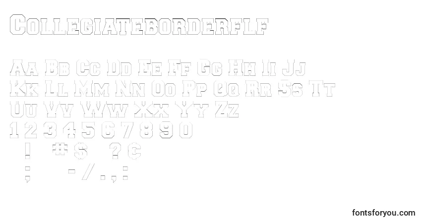 Collegiateborderflf Font – alphabet, numbers, special characters