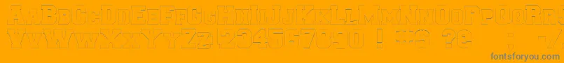 Collegiateborderflf-Schriftart – Graue Schriften auf orangefarbenem Hintergrund