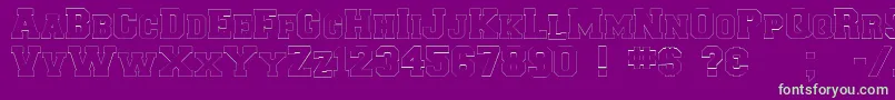 Collegiateborderflf Font – Green Fonts on Purple Background