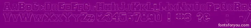 Collegiateborderflf-Schriftart – Rosa Schriften auf violettem Hintergrund